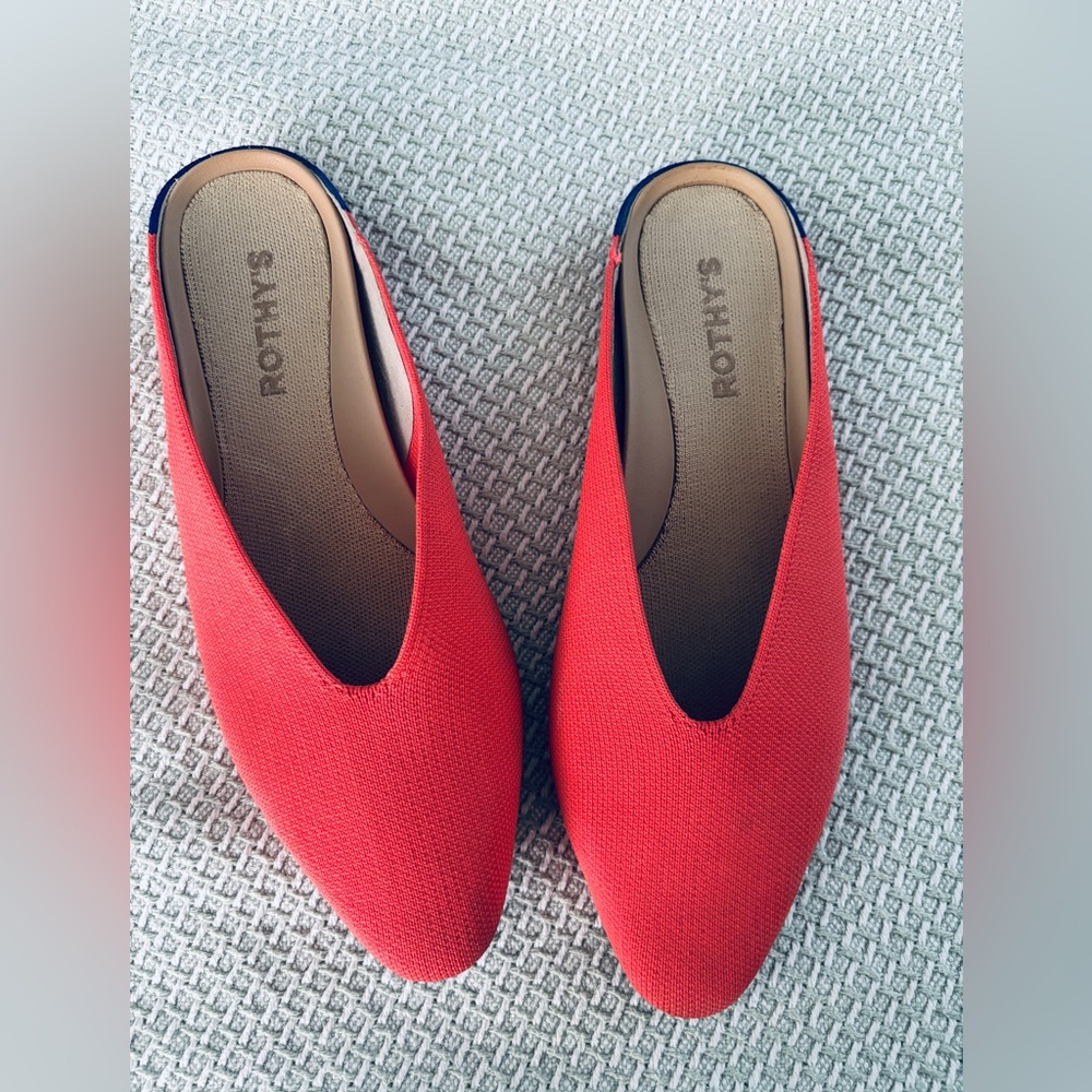 Rothy's Coral Mules Sleek Minimalist Design